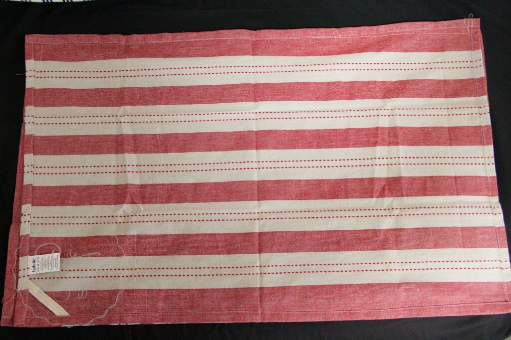 Tea towel red stripe 1