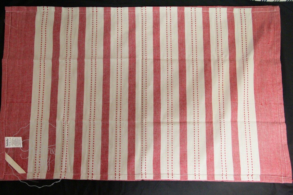 Tea towel red stripe 2