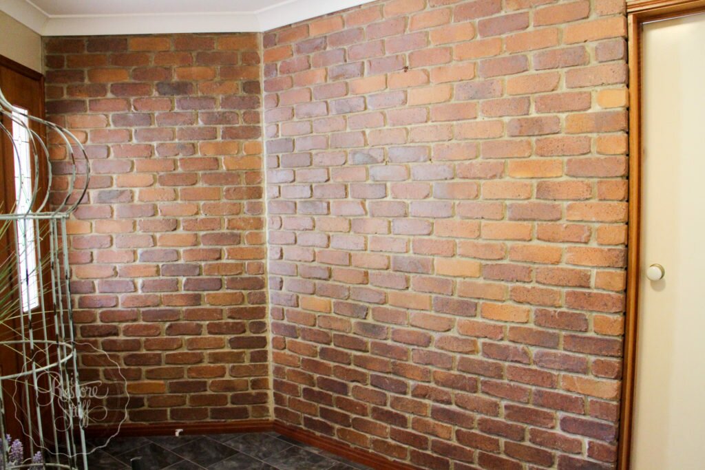 Brick wall ready for painting