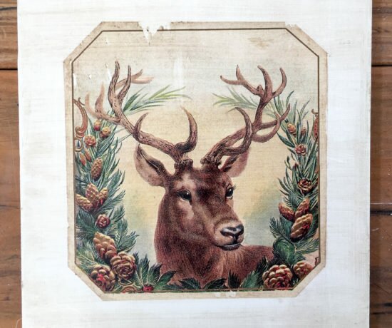 Christmas Deer Antique Sign