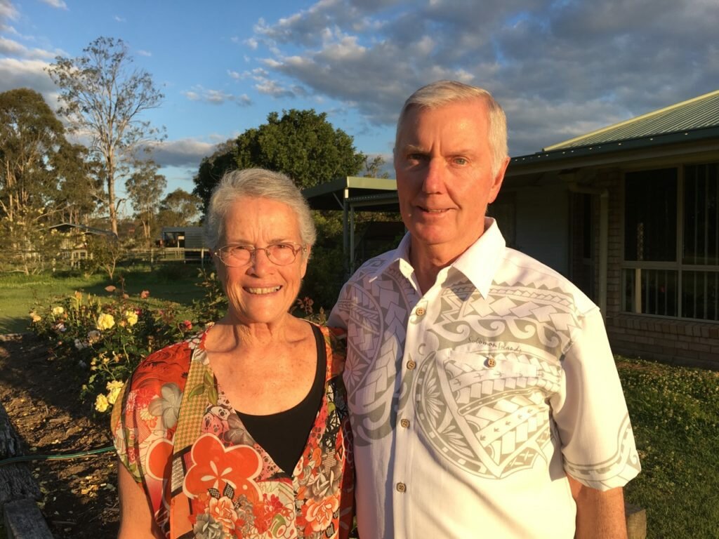 Mum & Dad on their way out to celebrate mum's birthday at Singing in the Rain.